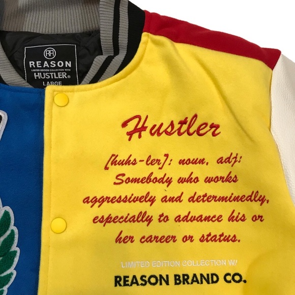 Men’s “Reason X Hustler” varsity jacket. Size large. - Picture 8 of 9